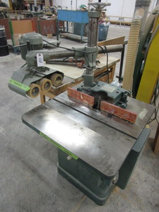 lot 112 image: POWERMATIC WOOD SHAPER WITH POWER FEED