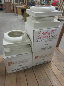lot 121 image: COLUMN & POST STRUCTURAL FIBER CEMENT BASE AND CAP SETS
