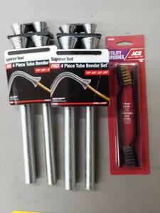 lot 147 image: Lot of (3) New Ace Utility Brushes, Superior Tool Pro 4-Piece Tube Bender