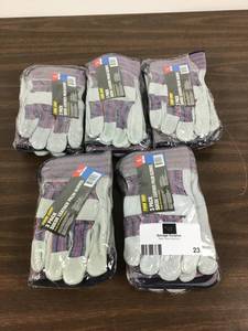 lot 23 image: Lot Of 15 Firm Grip Leather-Palm Large Gloves