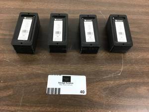 lot 40 image: Lot Of 100 DekoRail Stamped Black Metal Bracket