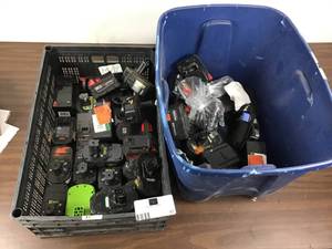 lot 47 image: Huge Mixed Lot Of Failed Batteries Cell Harvesting- Milwaukee, Dewalt, Ryobi And More