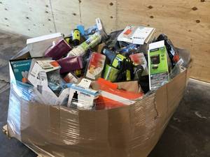 lot 49 image: Large Pallet of mixed items - Home Suppliesk Faucets, Tools, Much More