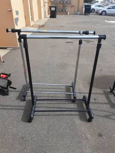 lot 20 image: 2-Rolling Adjustable Garment Racks