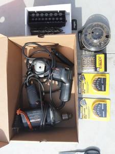 lot 35 image: 2-Drills, Drill Bits, Drill Drivers