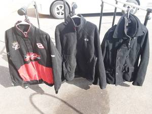 lot 56 image: 3-Jackets Size Med. Northface, Dale Earnhardt Jr., Pea Coat.