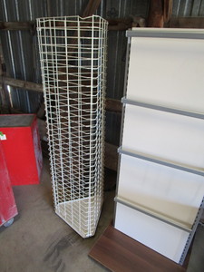lot 101 image: Large Lot of Display Shelves & Racks (2) Tables