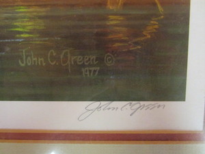 lot 64 image: John Green The Little Fisherman Signed Framed Print 26x22