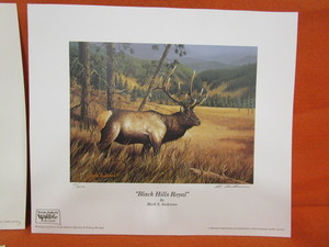 lot 70 image: (4) Mark Anderson SD Wildlife Federation Signed & Numbered Prints 14x12