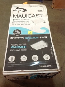 Bootz Industries Mauicast 60 in. Right Drain Rectangular Alcove Soaking Bathtub in White in good conditions