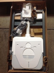 lot 27 image: Swiss Madison SM-WC424 Dual Flush 0.8-1.28 GPF In-Wall Toilet Tank Only plus 2 American Standard Rondalyn Self-Rimming Bathroom Sink in White not used