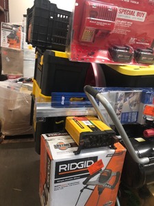 lot 25 image: Pallet of Assorted Tools, Tool boxes, and more customer returns please review pictures