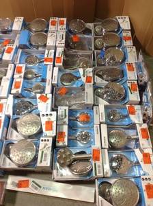 lot 15 image: Lot with assorted Moen Bathroom Accessories, shower heads and more original online customers returns
