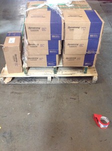 lot 38 image: Pallet of 18 Cases Armstrong Imperial Texture VCT 12 in. x 12 in. Cottage Tan Standard Excelon Commercial Vinyl Tile (45 sq. ft.  case)