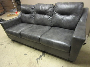 lot 405 image: SOFA, WITH PARTIAL LEATHER EXTERIOR
