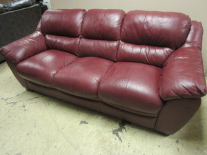 lot 406 image: SOFA, WITH LEATHER OUTER COVERING