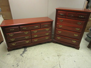 lot 411 image: BROYHILL FURNITURE SOLID WOOD DRESSERS
