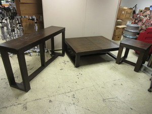 lot 413 image: COFFEE TABLE, END TABLE, SOFA TABLE SET