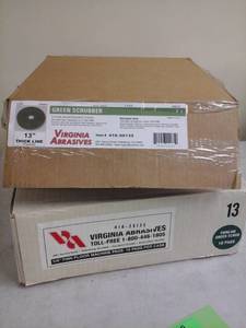 lot 130 image: Lot of (2 Boxes) Virginia Abrasives Commercial Floor Cleaner Scrubber Pads