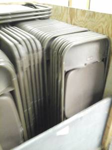 lot 160 image: Lot of (33) Plastic Folding Chairs with Metal Frame