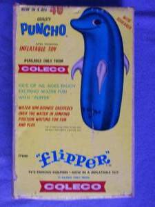 1967 Flipper Punching Bag. New in box. Approx 40 high. As shown.