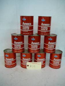 lot 19 image: Amoco Motor Oil 9- unopened cans