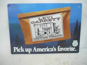 lot 51 image: Levi Garrett Chewing Tobacco Tin Sign