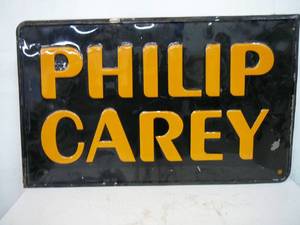 lot 53 image: Philip Carey Tin Sign