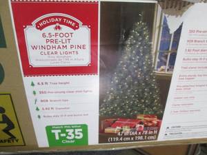 6.5 ft Pre-Lit Windham Pine open bo...