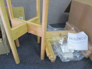 Lot of 4 MidMod Adjustable Wood Pla...