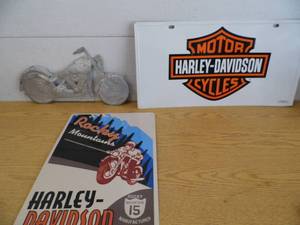 Lot of 3 Harley Davidson Signs