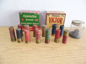 Vintage Ammunition Boxes w shells
