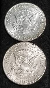2 AU 1964 KENNEDY SILVER HALF DOLLARS