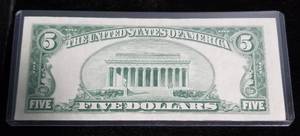 1953-B US RED SEAL $5 FEDERAL RESERVE NOTE