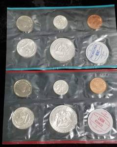 1964 P & D US MINT SET 10 COINS 90% SILVER