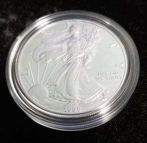 1998 PROOF AMERICAN SILVER EAGLE IN ORIGINAL US PACKAGING