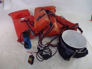 lot 6 image: Polar Vision Depth meter and Lifejackets with cables