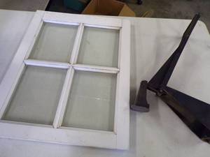 lot 84 image: Vinyl window 4 pane with Can Crusher