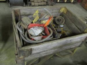 Wood crate filled with misc. hardwa...