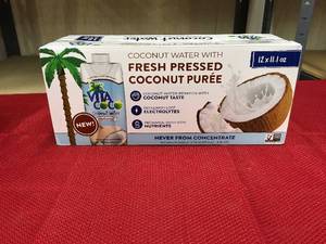 lot 497 image: Coconut Water W Fresh Pressed Coconut Puree, Retail $13.49