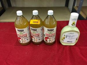 lot 518 image: Kirkland Signature Organic Apple Cider 332oz & Avocado Dressing, Retail $13.98
