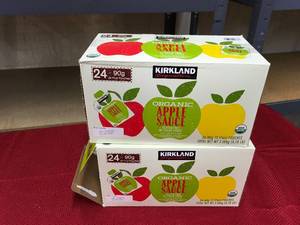 lot 529 image: Kirkland Signature Organic Apple Sauce Pouches, Retail $13.98