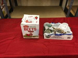lot 536 image: Gefen Organic Beets & Festival Sliced Organic Mushrooms, Retail $16.48