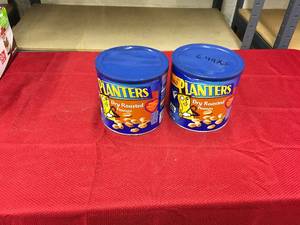 lot 562 image: Two Planters Dry Roasted Peanuts 52 oz, Retail $12.98
