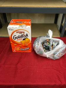 lot 565 image: Gold Fish & Kirkland Signature Trail Mix, Retail $22.98