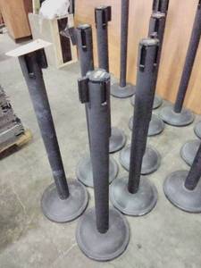 lot 29 image: Lot of (6) Lavi Industries 41in. Beltrac Retractable Belt Staunchions