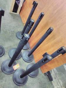 lot 30 image: Lot of (7) Lavi Industries 41in. Beltrac Retractable Belt Staunchions