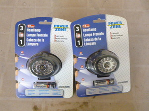 2 Power Zone 3 in 1 LED Head Lamps