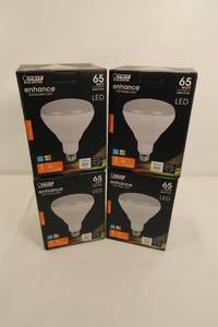 lot 14 image: FEIT Electric 9.4W Soft White LED Light Bulb  (Qty 4)