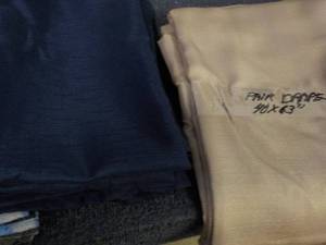 lot 25 image: 3 pc Valance and 36 Curtains and p...